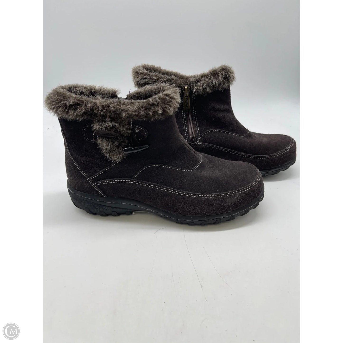 Boots Ankle Flats By Khombu In Brown, Size: 7