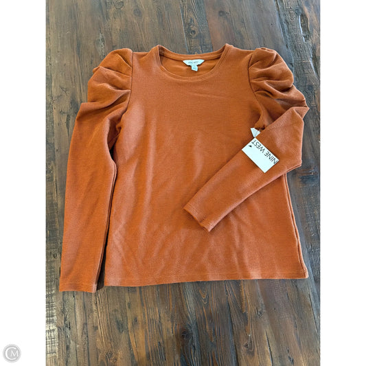 Top Long Sleeve By Nine West In Orange, Size: S