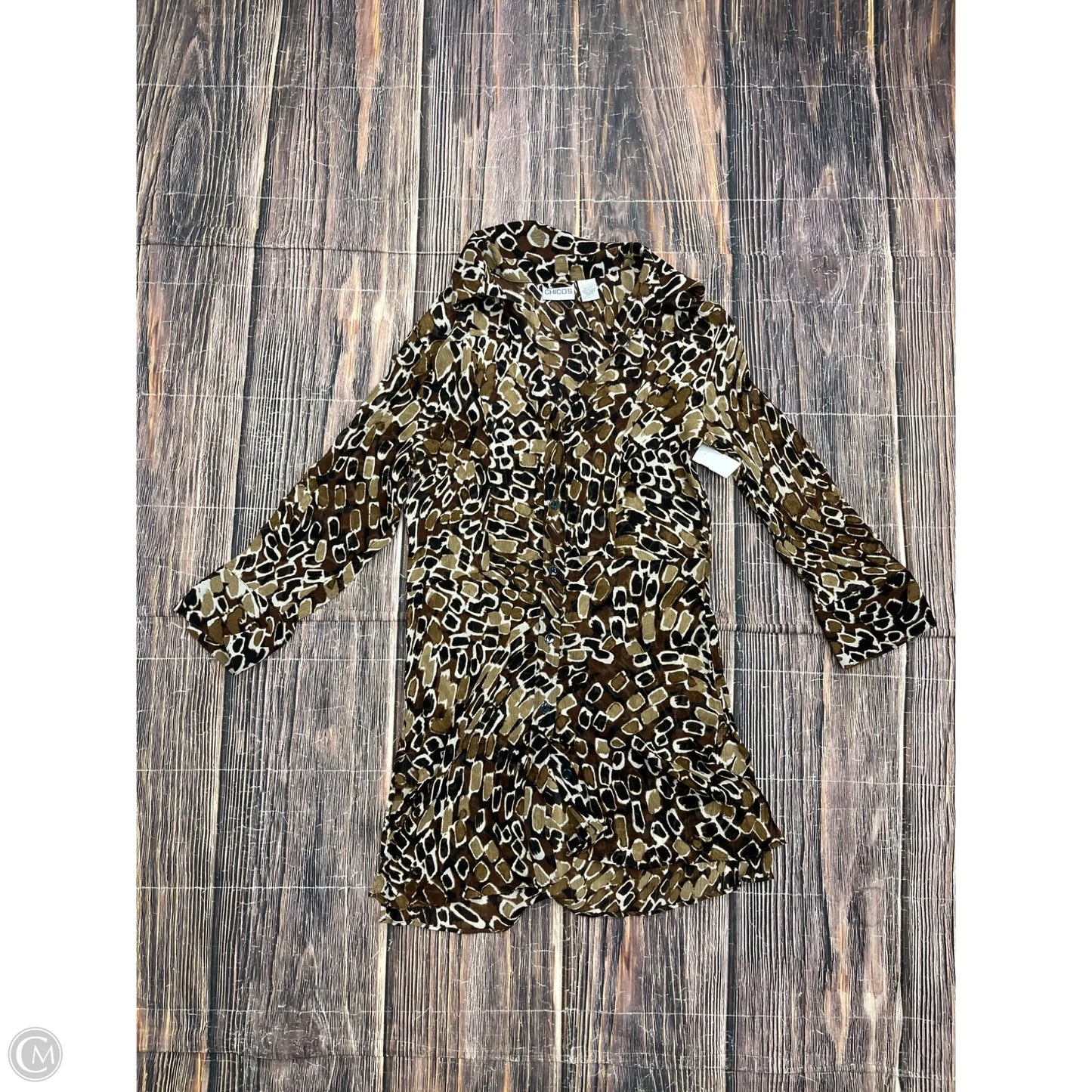 Top Long Sleeve By Chicos In Brown, Size: S