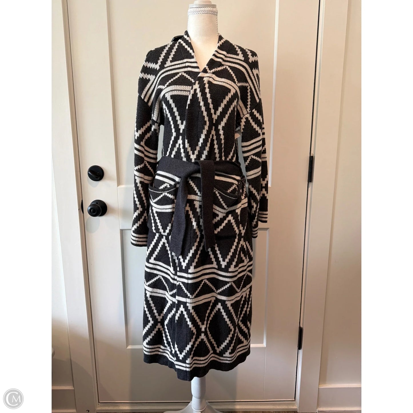 Sweater Cardigan By Elan In Grey, Size: S