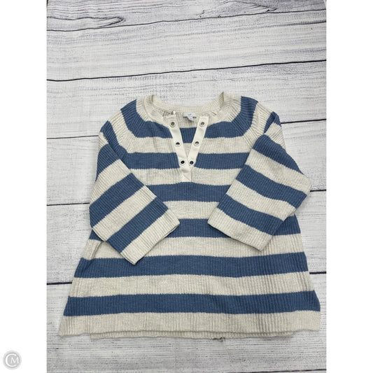 Top 3/4 Sleeve By J. Jill In Blue & White, Size: Xl