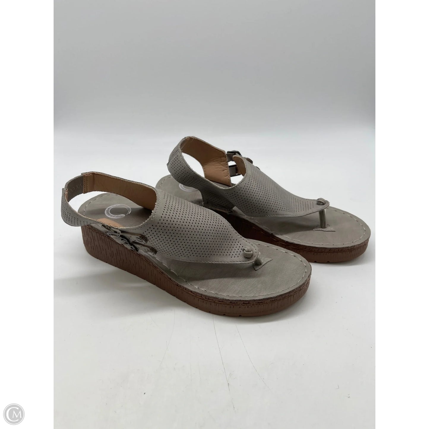 Sandals Heels Platform By Clothes Mentor In Grey, Size: 6