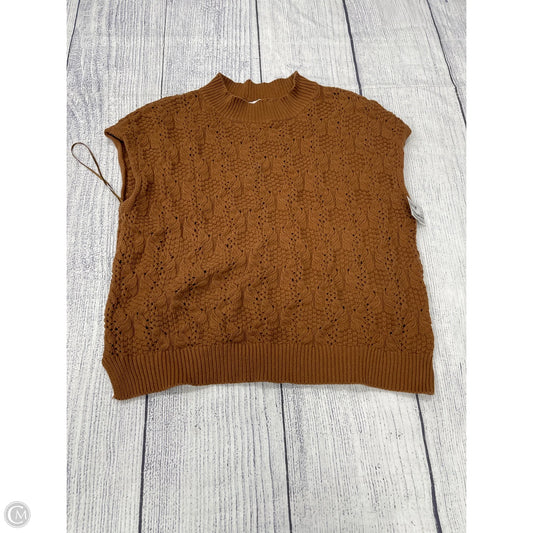 Sweater Short Sleeve By Ee Some In Brown, Size: L