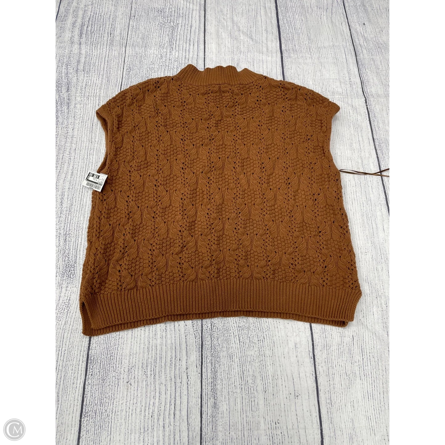 Sweater Short Sleeve By Ee Some In Brown, Size: L