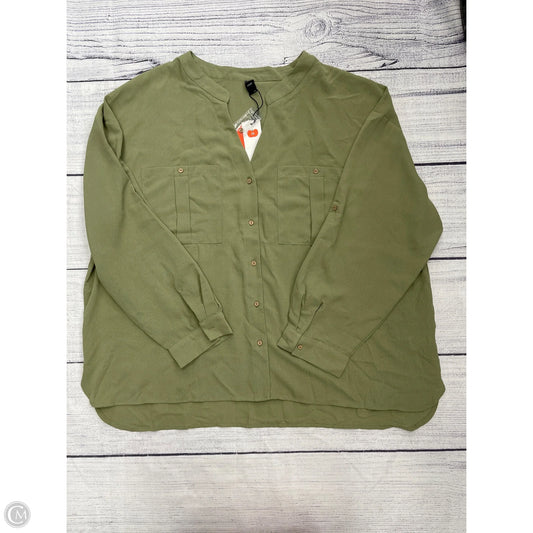 Top Long Sleeve By Cider In Green, Size: 3x