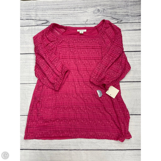 Top Long Sleeve By Skyes The Limit In Pink, Size: 1x