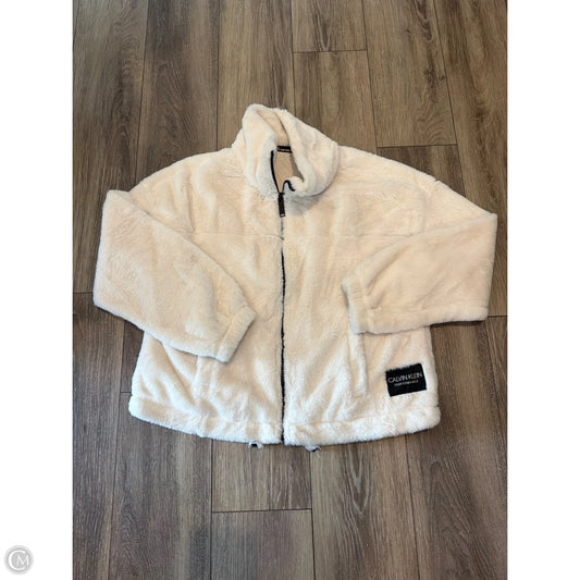 Jacket Faux Fur & Sherpa By Calvin Klein In White, Size: L