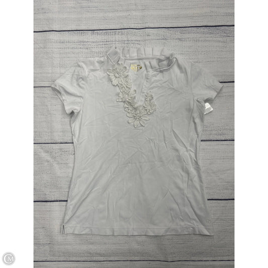 Top Short Sleeve Designer By Lilly Pulitzer In White, Size: M
