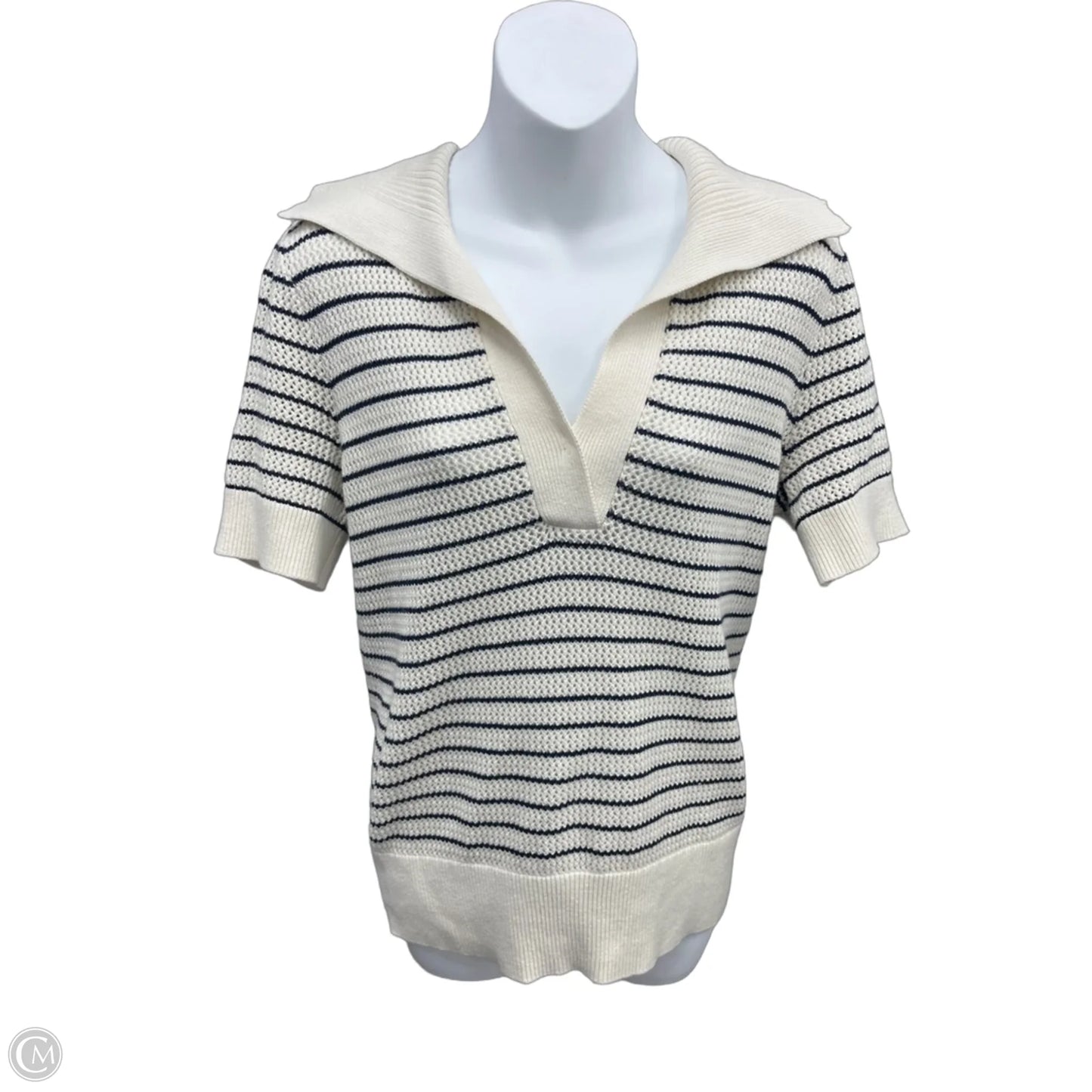Sweater Short Sleeve By Vineyard Vines In Blue & White, Size: M