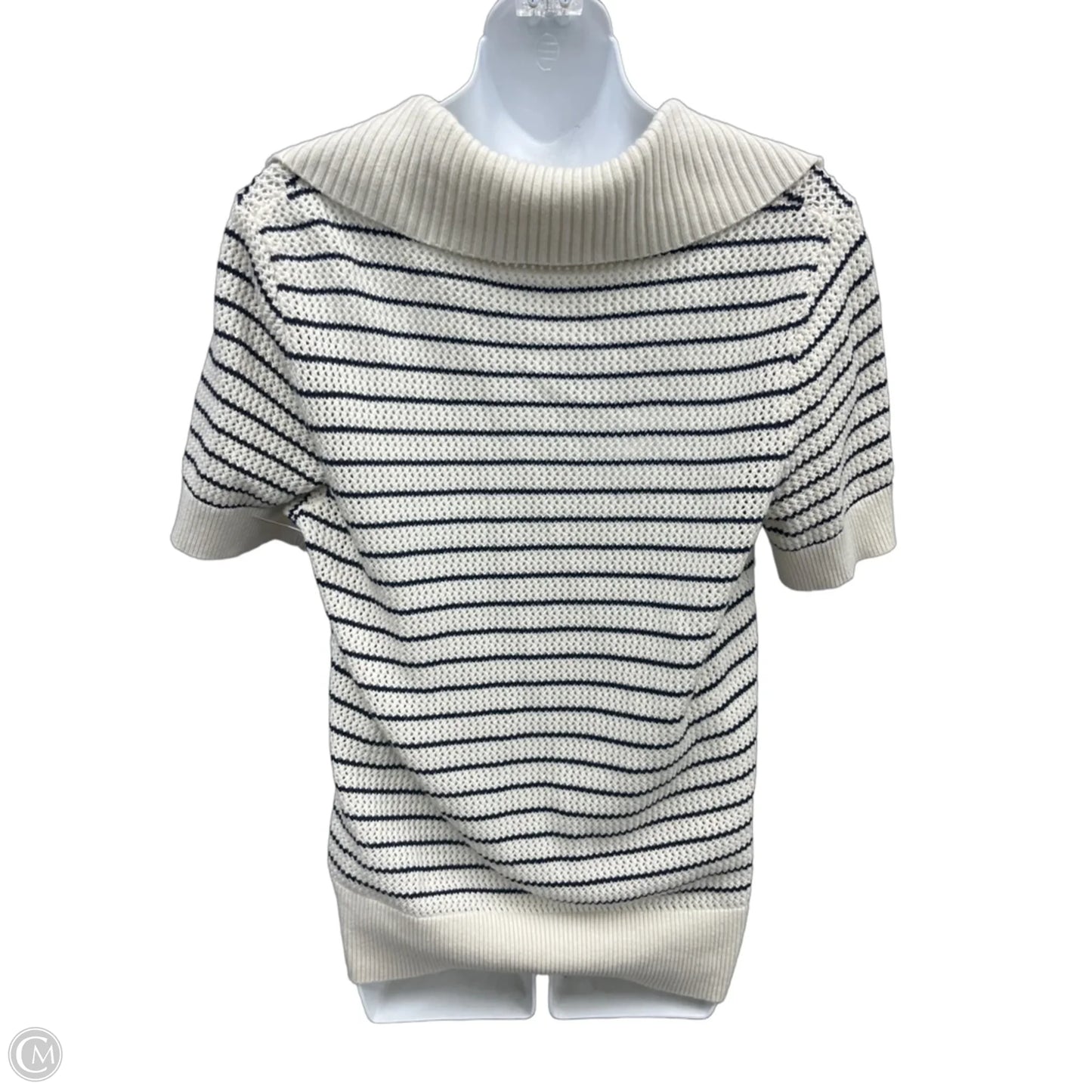 Sweater Short Sleeve By Vineyard Vines In Blue & White, Size: M