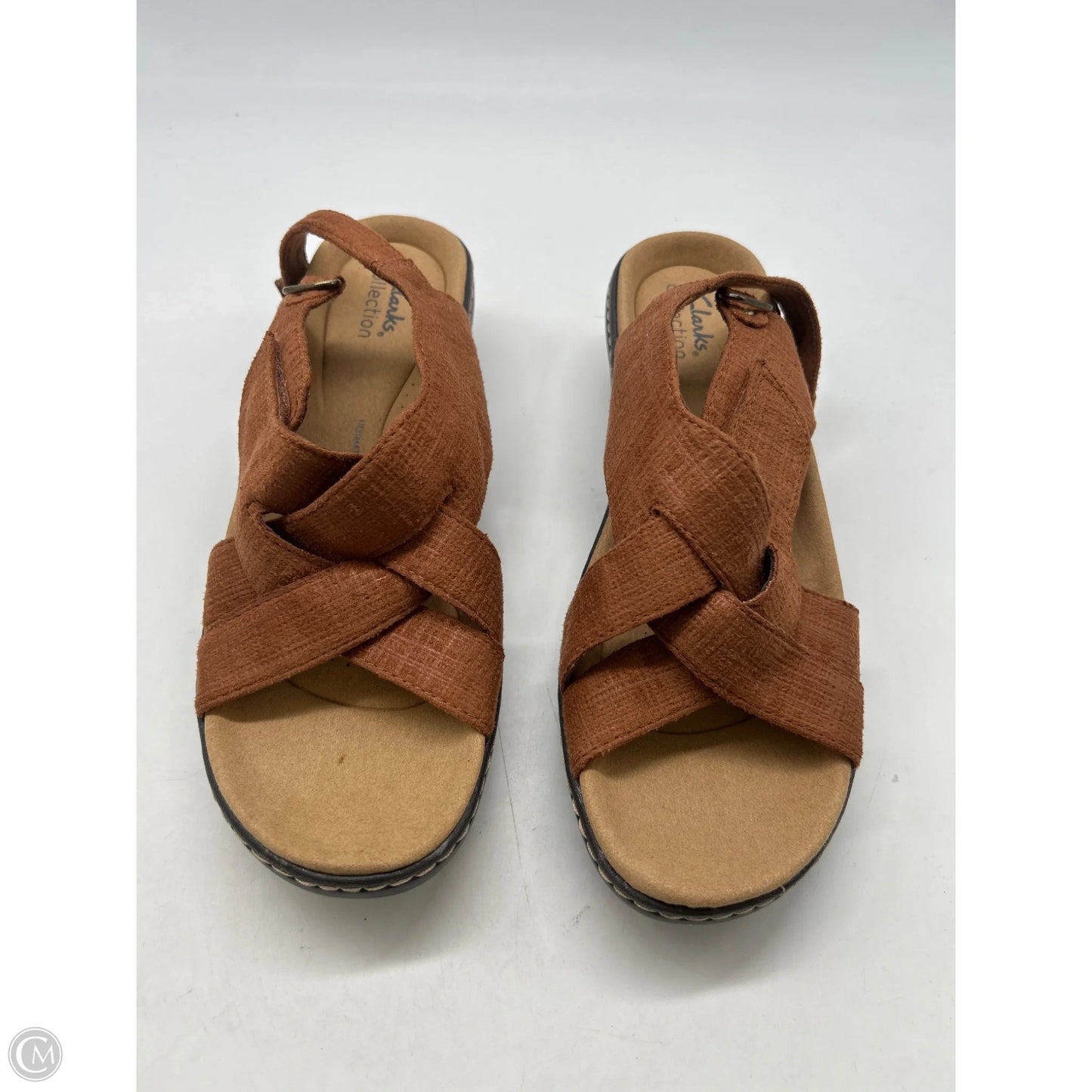 Sandals Heels Platform By Clarks In Brown, Size: 8.5