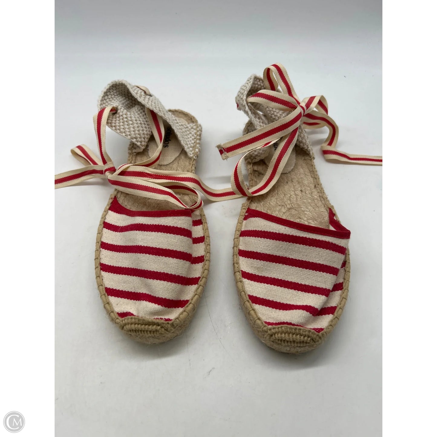 Sandals Flats By Soludos In Red & Tan, Size: 8