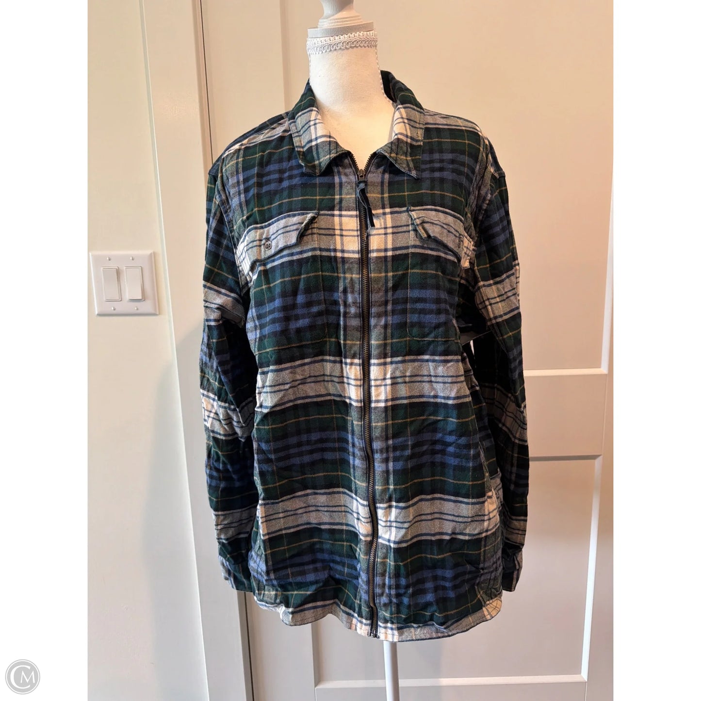 Jacket Other By Chaps In Green, Size: 1x