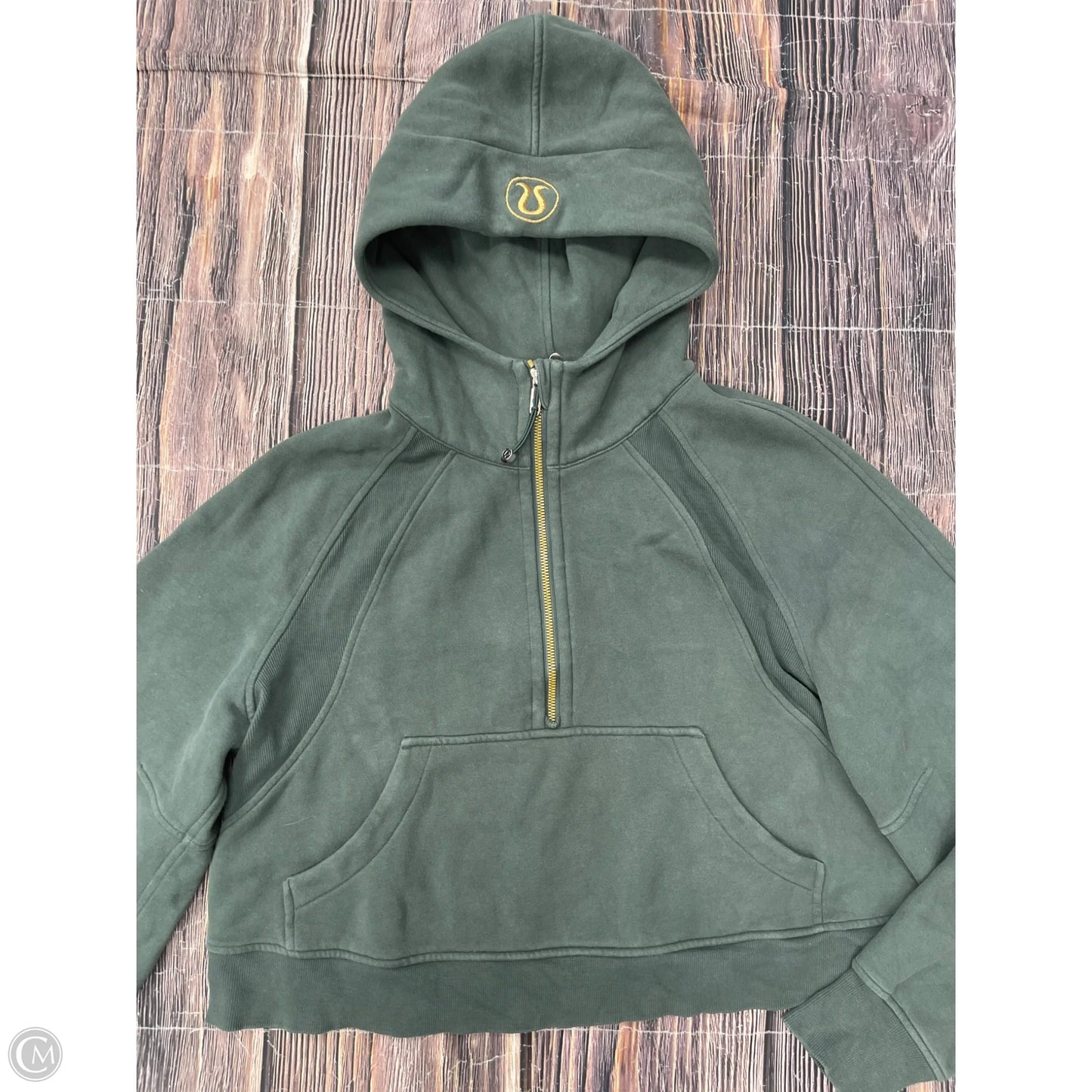 Athletic Sweatshirt Hoodie By Lululemon In Green, Size: M