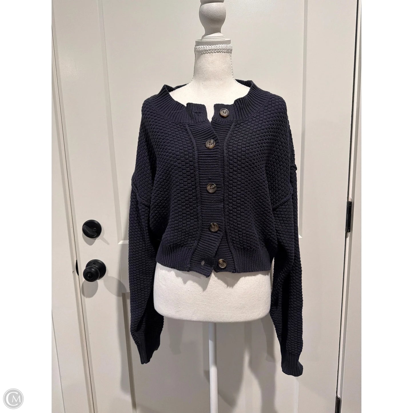 Sweater Cardigan By Free People In Navy, Size: M