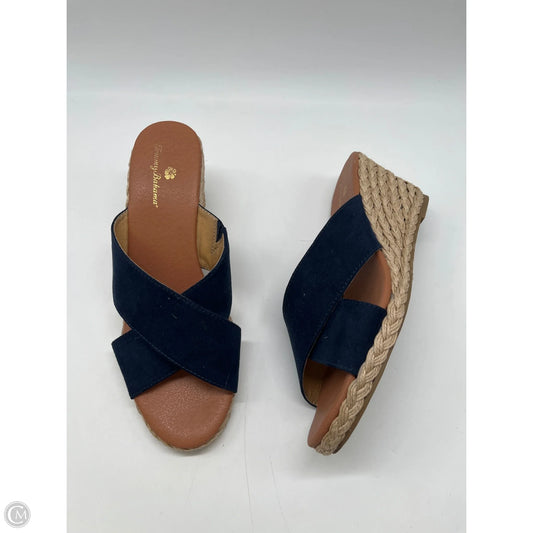 Sandals Heels Platform By Tommy Bahama In Navy, Size: 9