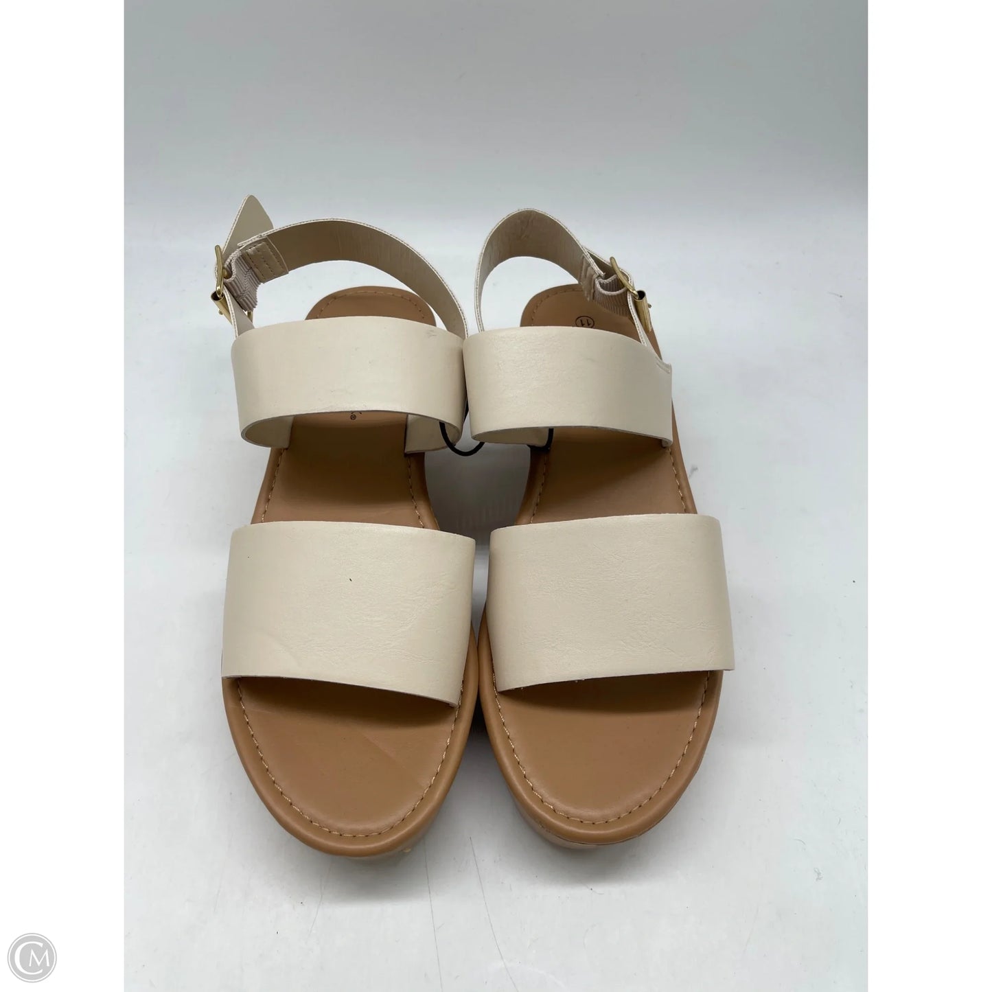 Sandals Heels Platform By Falls Creek In Cream, Size: 11