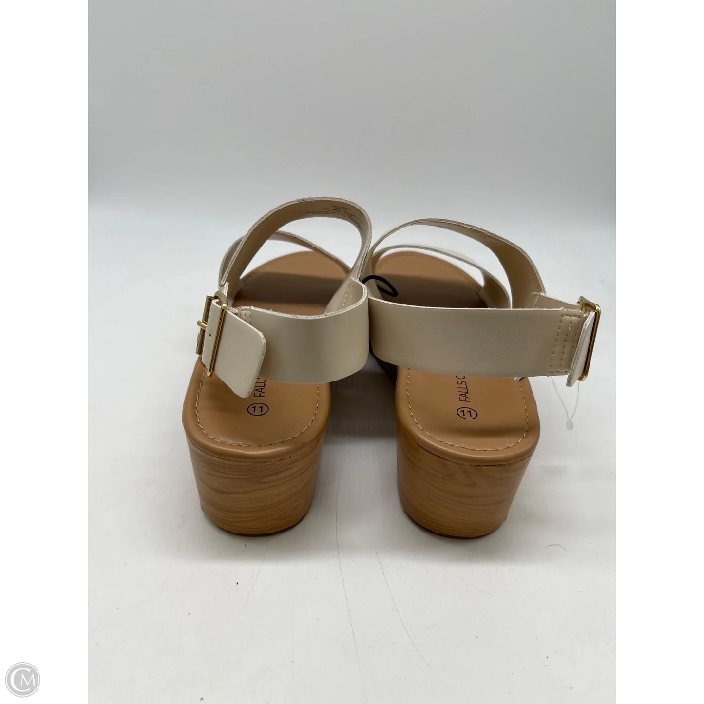 Sandals Heels Platform By Falls Creek In Cream, Size: 11