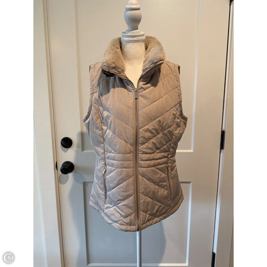 Vest Puffer & Quilted By Calvin Klein In Tan, Size: M