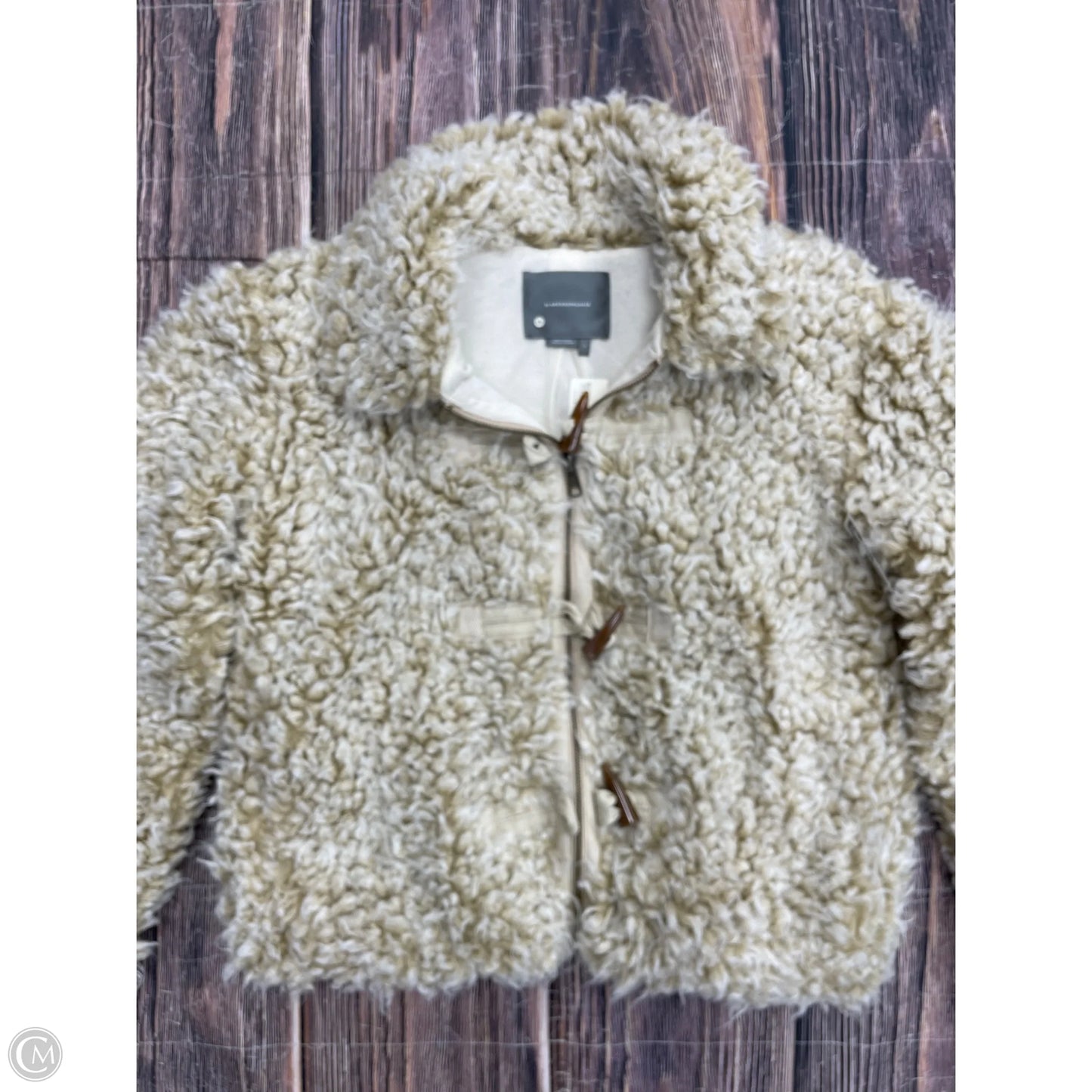 Coat Faux Fur & Sherpa By Anthropologie In Tan, Size: L