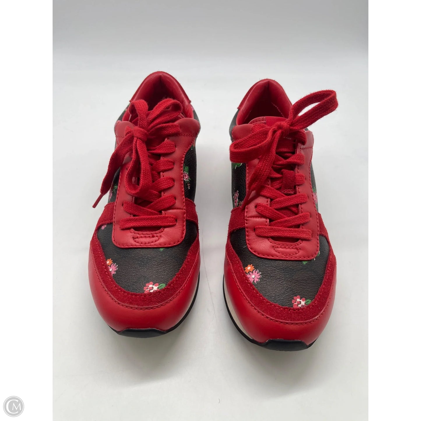 Shoes Designer By Coach In Brown & Red, Size: 7.5