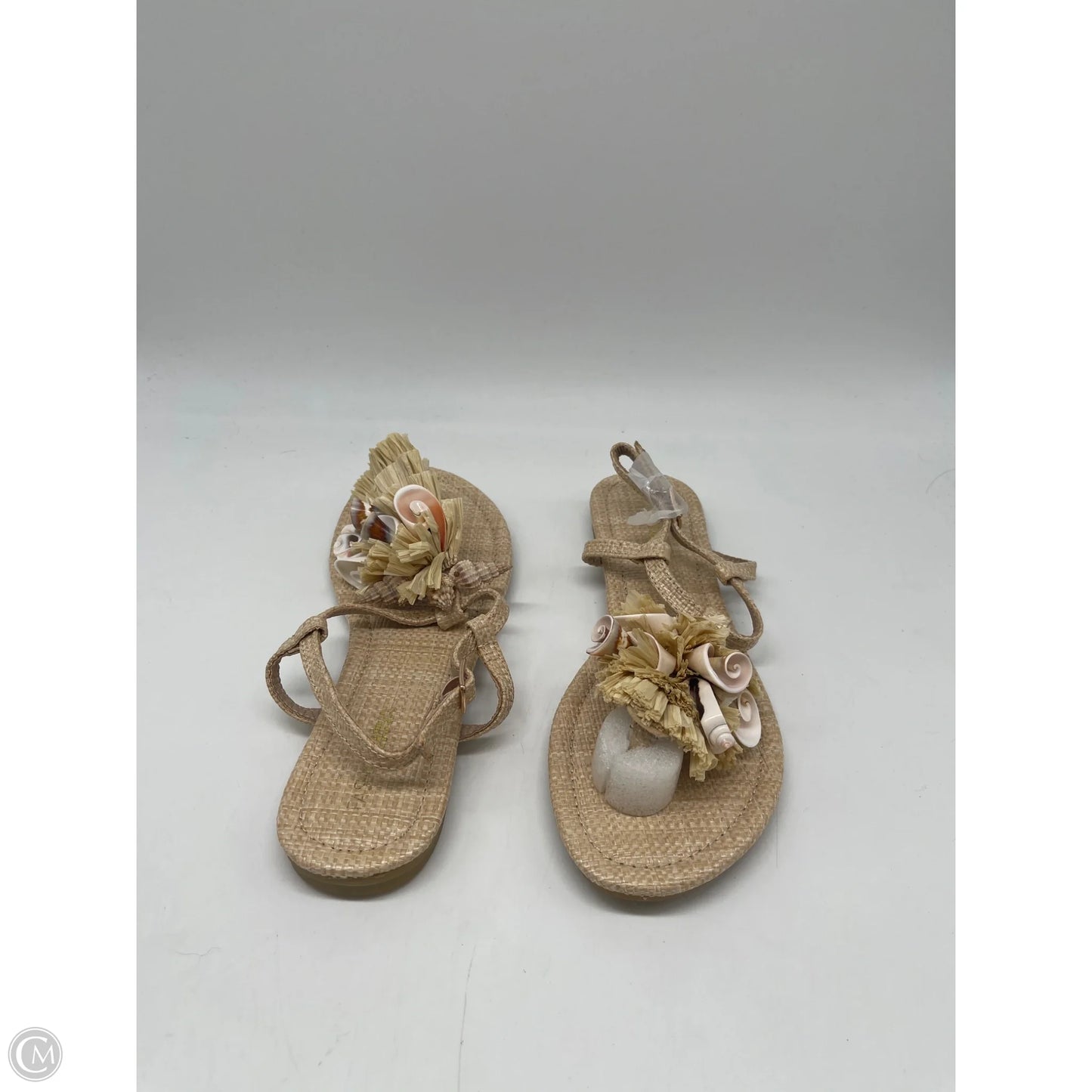 Sandals Flats By Fashion Nova In Tan, Size: 7.5