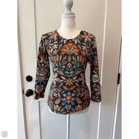 Top 3/4 Sleeve By Clothes Mentor In Brown, Size: S