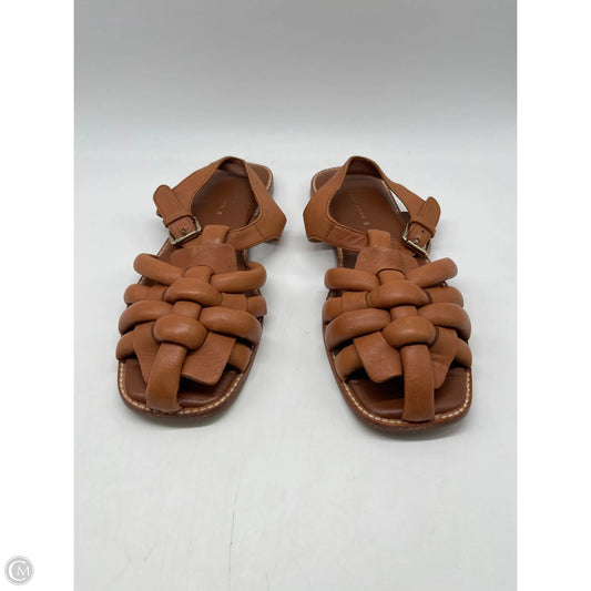 Sandals Flats By Clothes Mentor In Brown, Size: 7