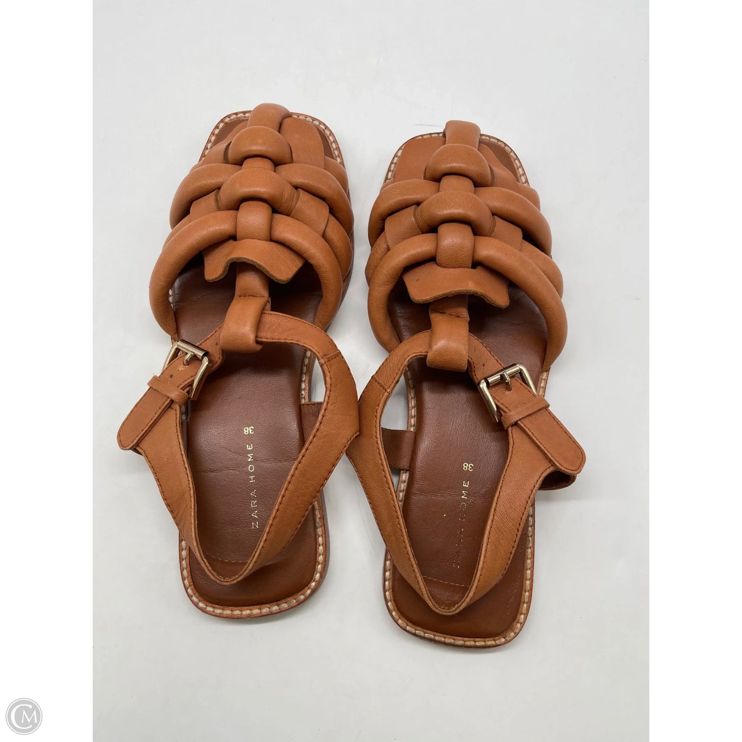 Sandals Flats By Clothes Mentor In Brown, Size: 7