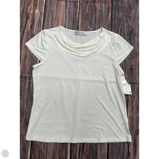 Top Short Sleeve Basic By Kasper In White, Size: L