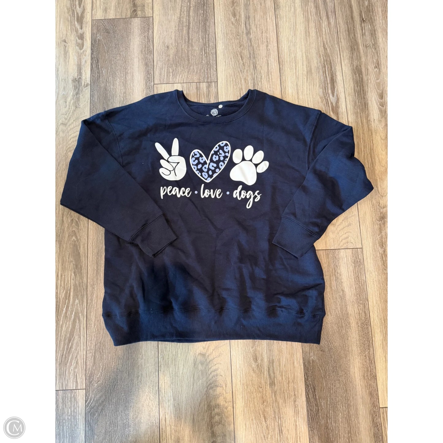 Sweatshirt Crewneck By Clothes Mentor In Navy, Size: L