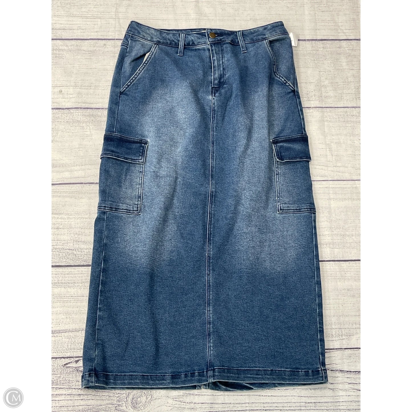 Skirt Maxi By Cato In Blue Denim, Size: 12