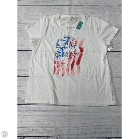 Top Short Sleeve By Maurices In White, Size: Xl