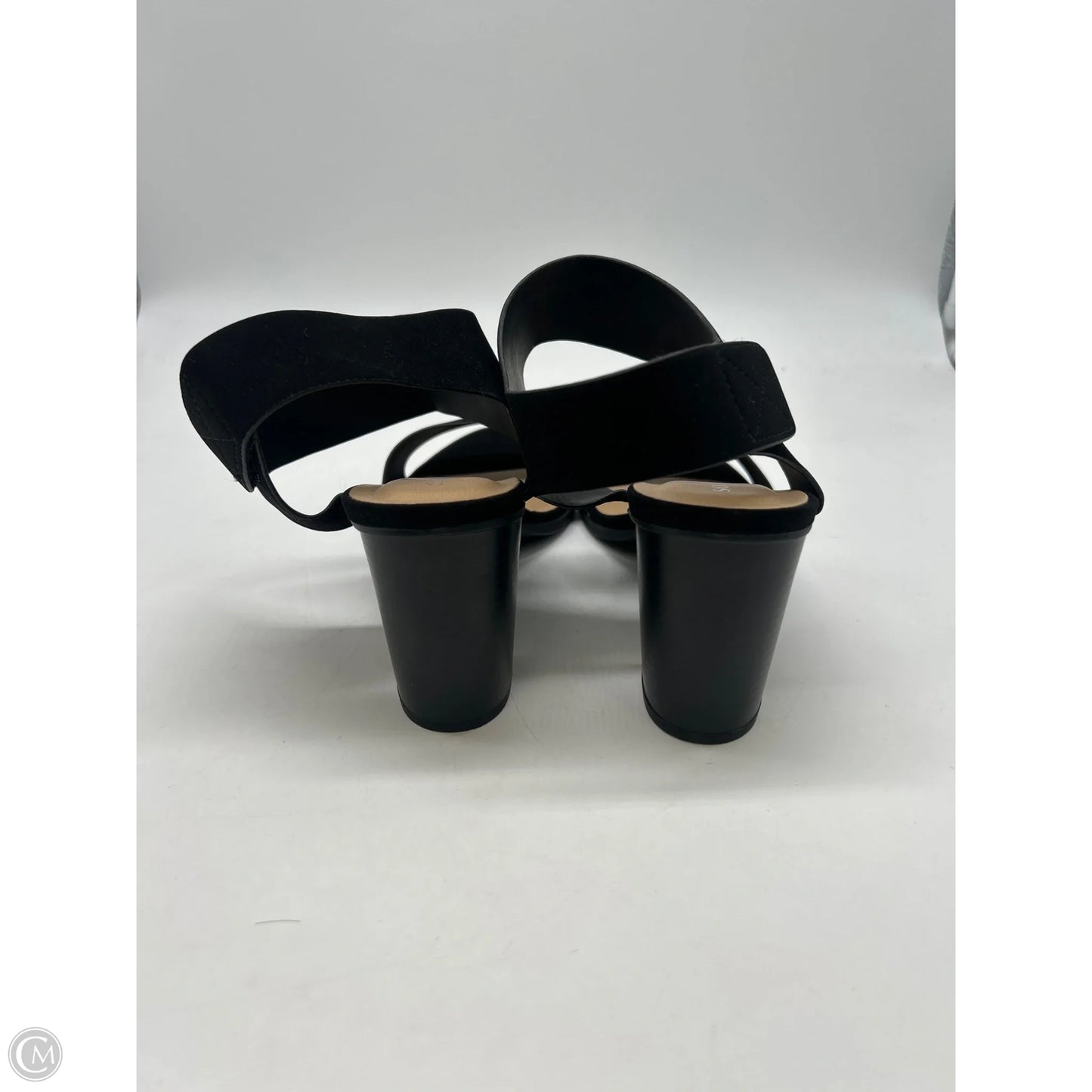 Sandals Heels Block By Solanz In Black, Size: 8.5