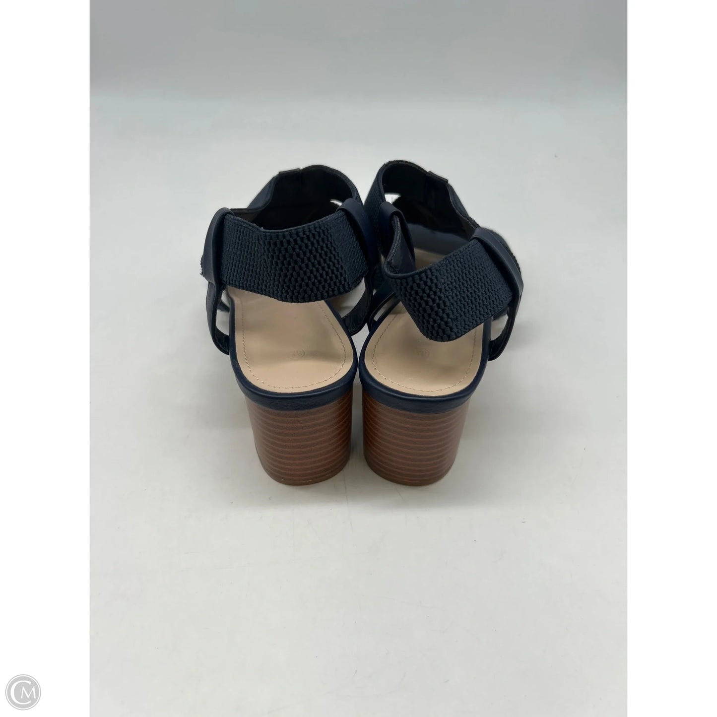 Sandals Heels Block By Clothes Mentor In Navy, Size: 8.5