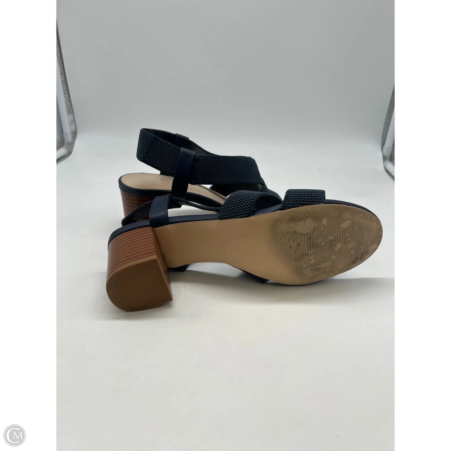 Sandals Heels Block By Clothes Mentor In Navy, Size: 8.5