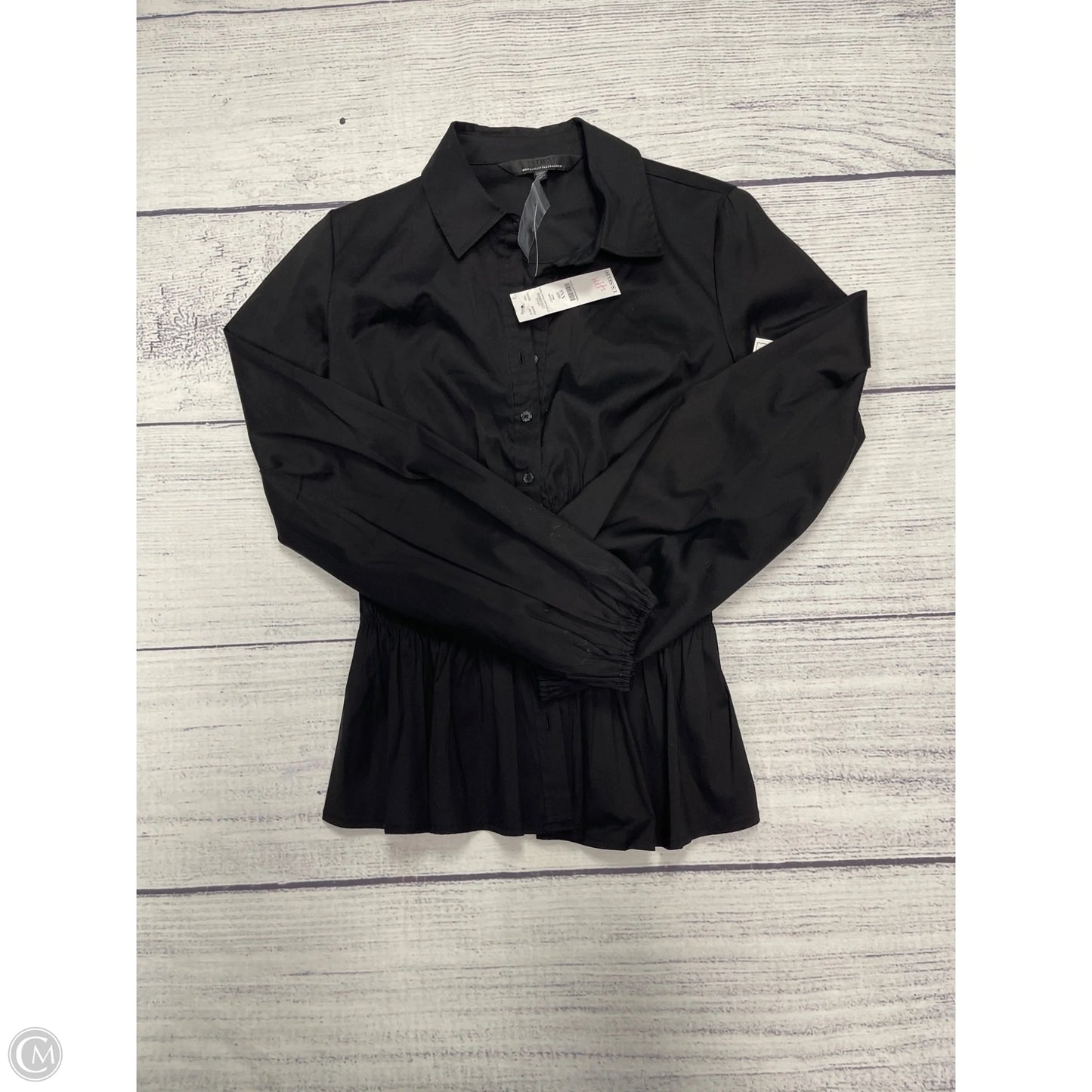 Top Long Sleeve By White House Black Market In Black, Size: Xxs
