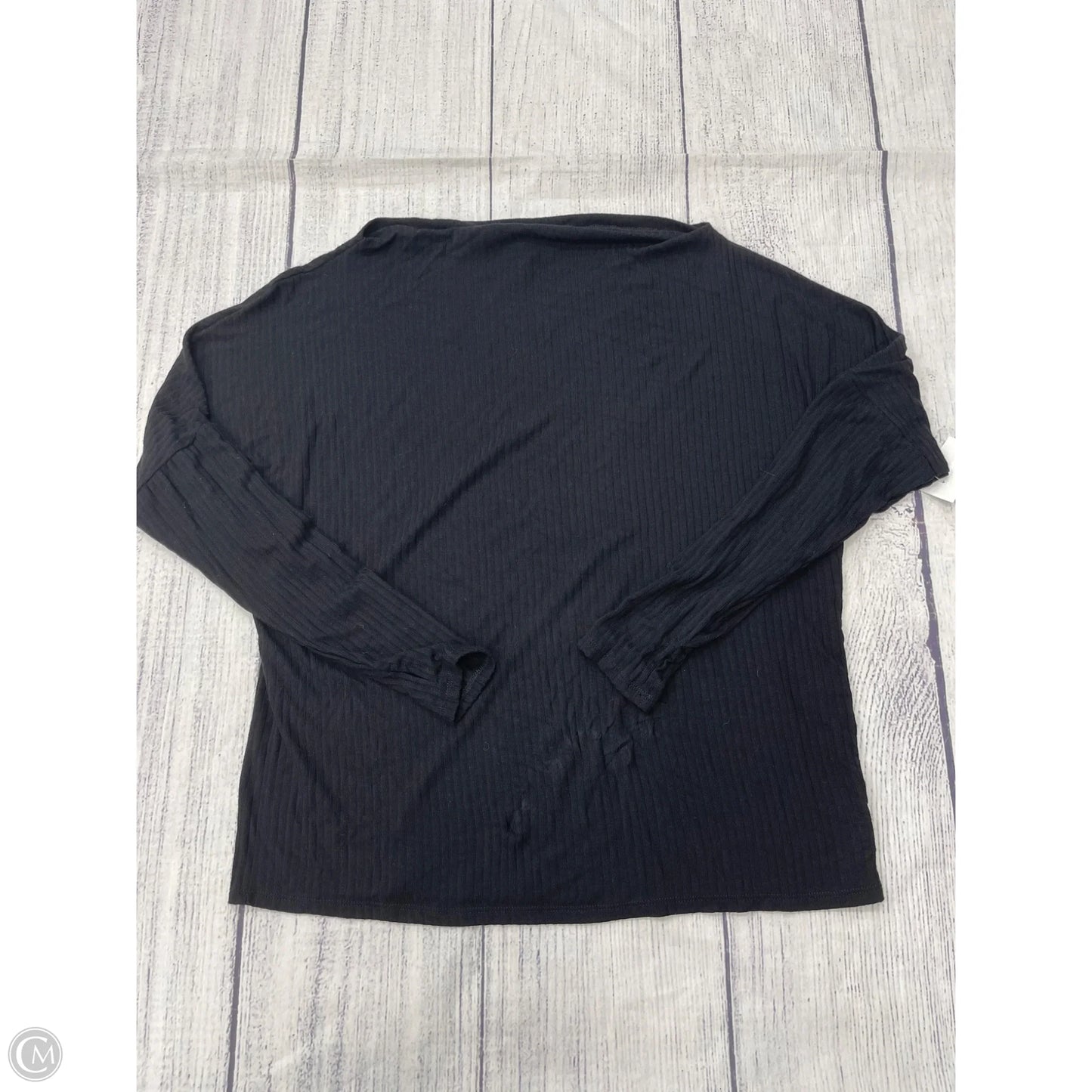 Top Long Sleeve By Elan In Black, Size: M