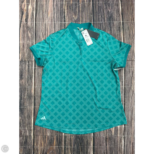 Athletic Top Short Sleeve By Adidas In Blue, Size: Xl