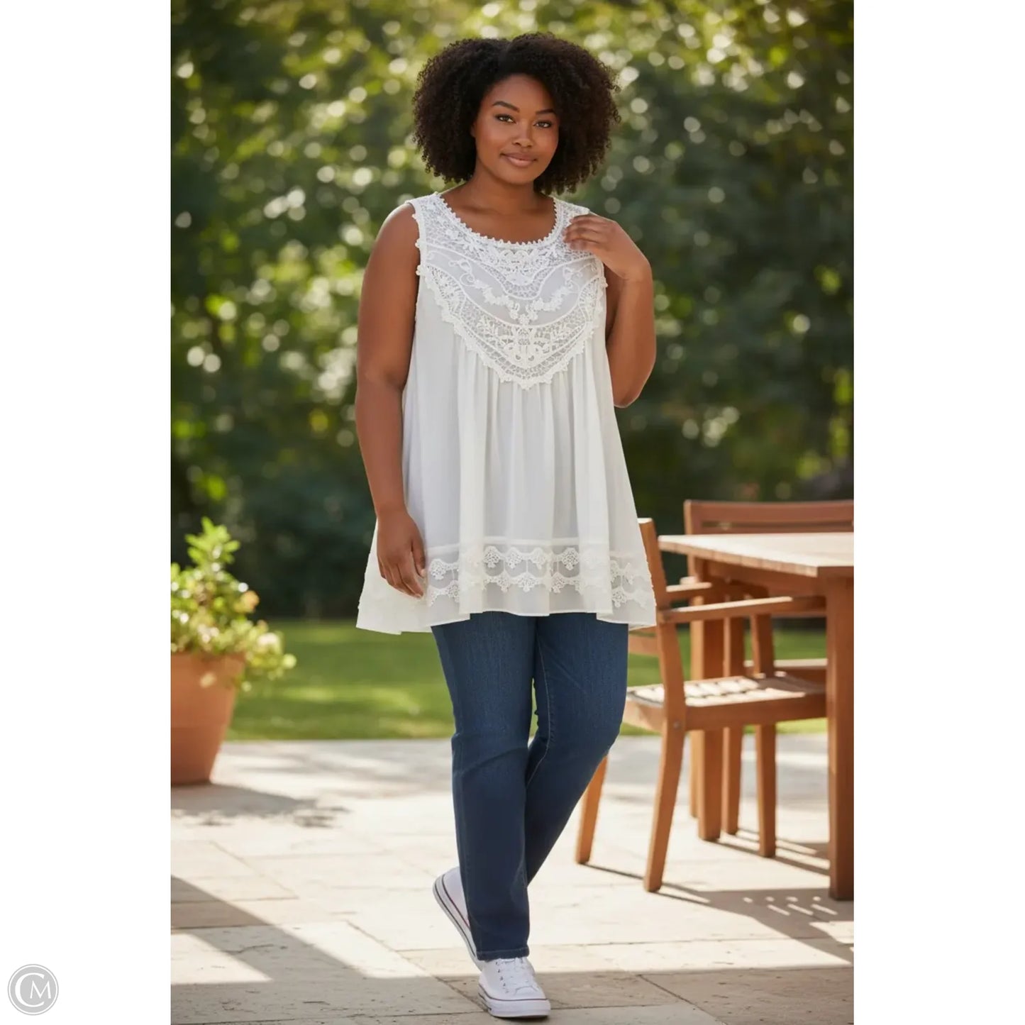 Tank Top By Chicsoul In White, Size: 2x