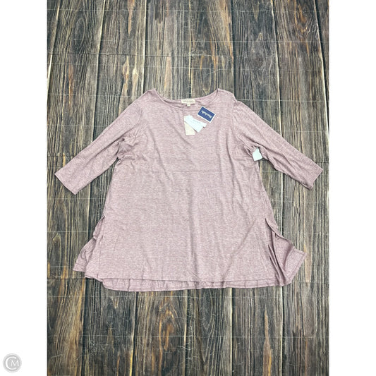 Top 3/4 Sleeve By Philosophy In Pink, Size: 2x