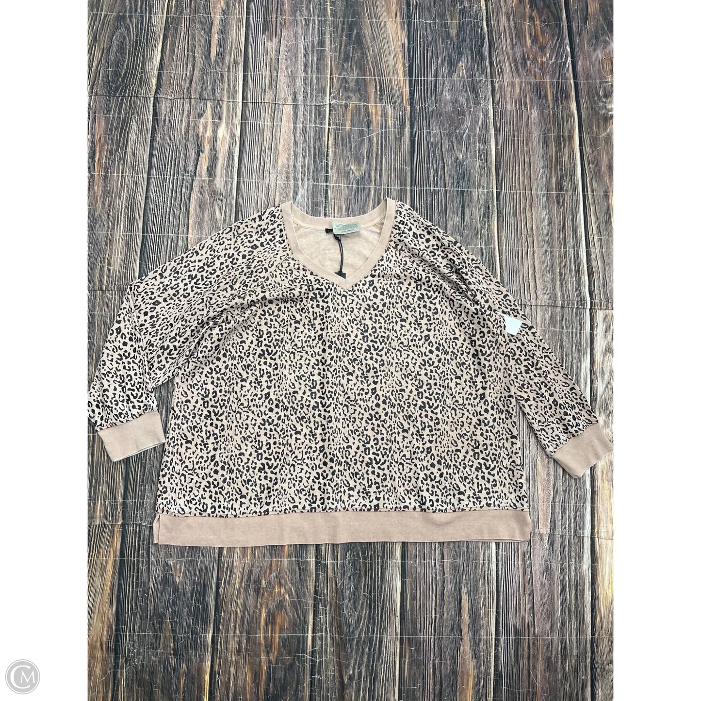 Top Long Sleeve By Jane And Delancey In Animal Print, Size: 3x