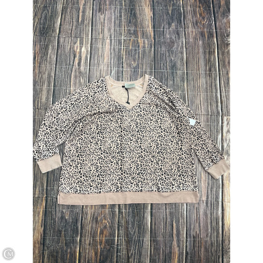 Top Long Sleeve By Jane And Delancey In Animal Print, Size: 3x