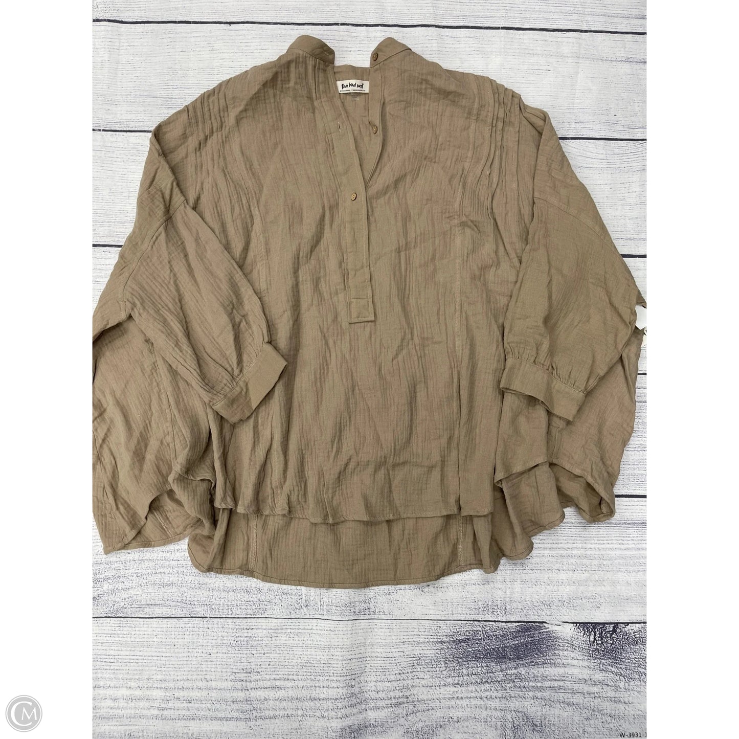Top Long Sleeve By Three Bird Nest In Brown, Size: S