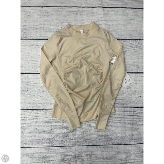 Athletic Top Long Sleeve Crewneck By Athleta In Tan, Size: Xxs