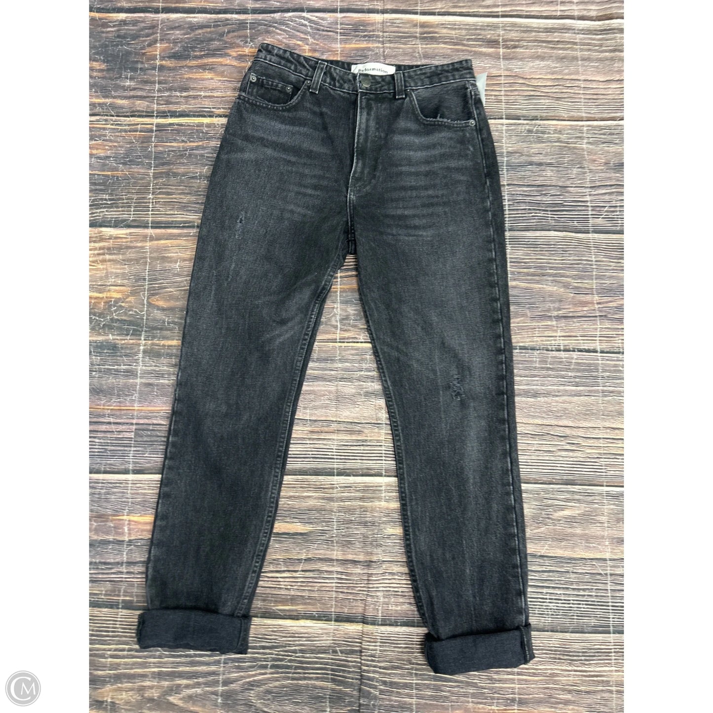 Jeans Straight By Reformation In Black, Size: 4