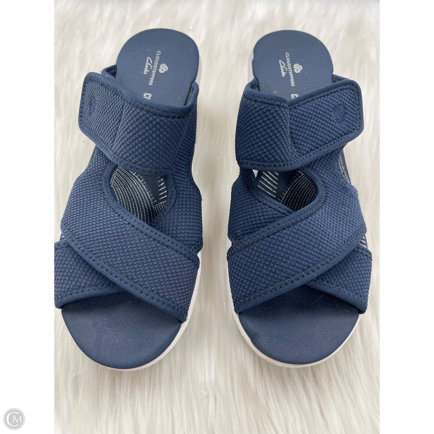 Sandals Heels Platform By Clarks In Navy, Size: 6