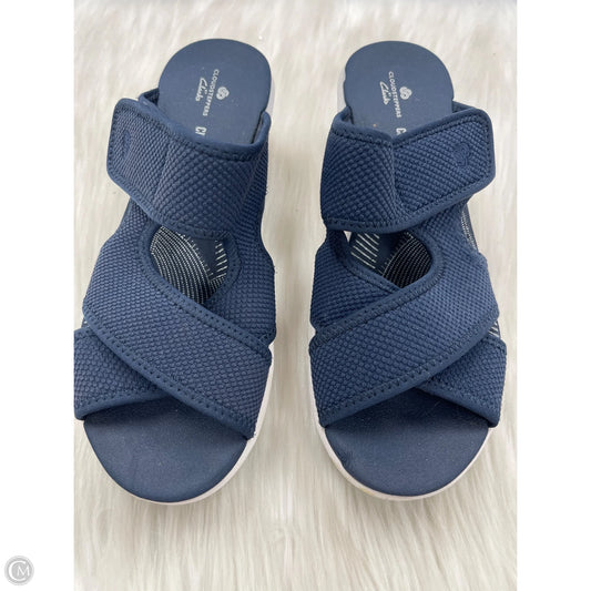 Sandals Heels Platform By Clarks In Navy, Size: 6
