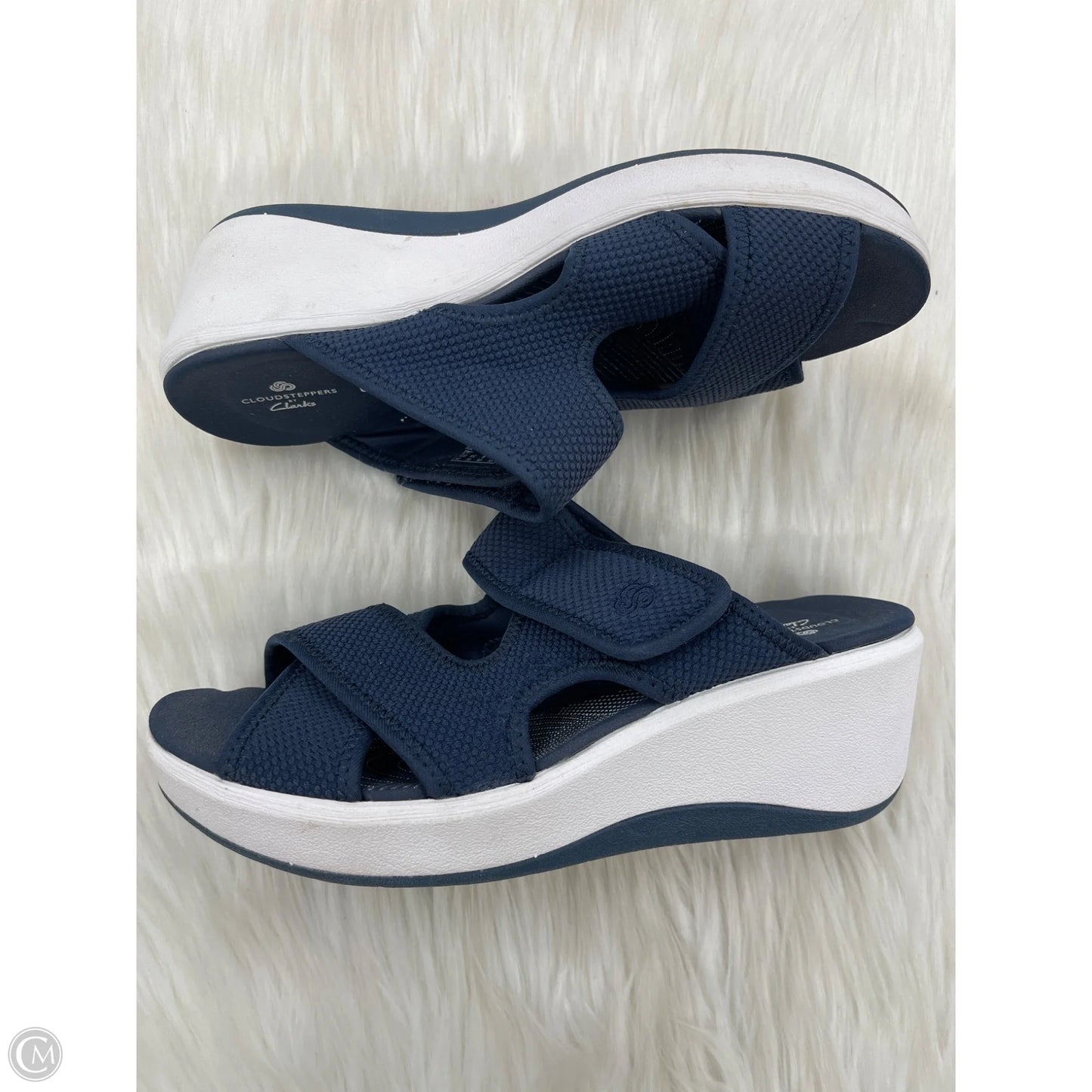 Sandals Heels Platform By Clarks In Navy, Size: 6