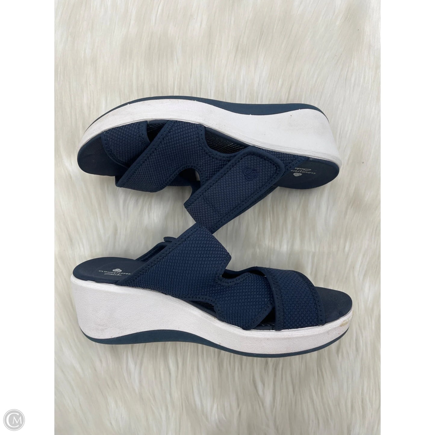 Sandals Heels Platform By Clarks In Navy, Size: 6